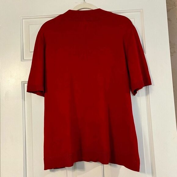 Allison Daley Women’s Plus Red Mock Turtleneck Short Sleeve Sweater 1X - Picture 4 of 11
